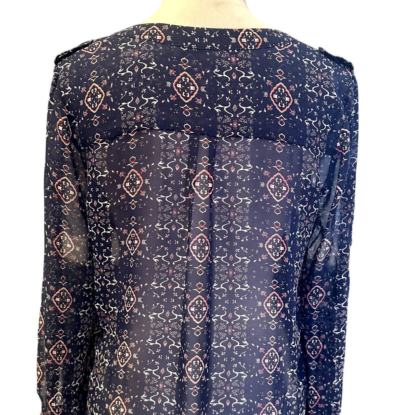 Other Collective Concepts Women's Long Sleeve Sheer Button Front S Size S / US 4 / IT 40 - 5 Thumbnail