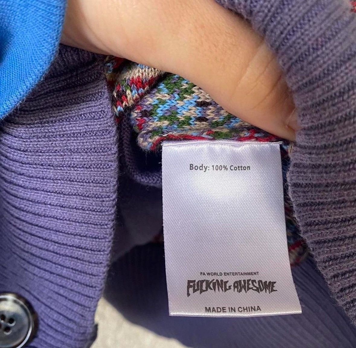 Fucking Awesome Fucking Awesome Dill Painting Intarsia Cardigan Size US XS / EU 42 / 0 - 4 Thumbnail
