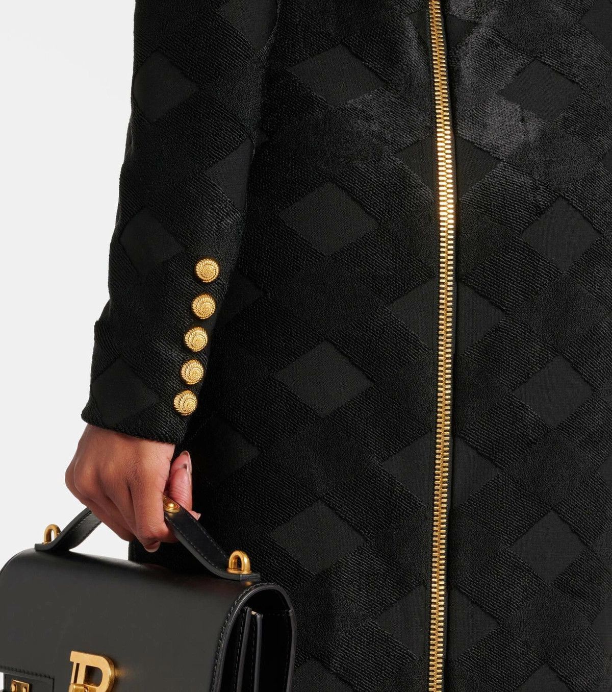 Balmain o1s1wg111025 Gingham Boucle Maxi Dress in Black Size XS / US 0-2 / IT 36-38 - 5 Thumbnail