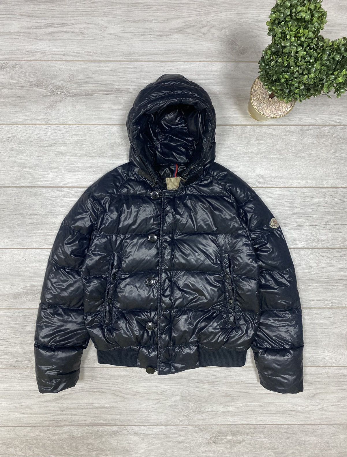 Pre-owned Moncler Bulgarie Giubbotto Vintage Puffer Jacket In Blue 