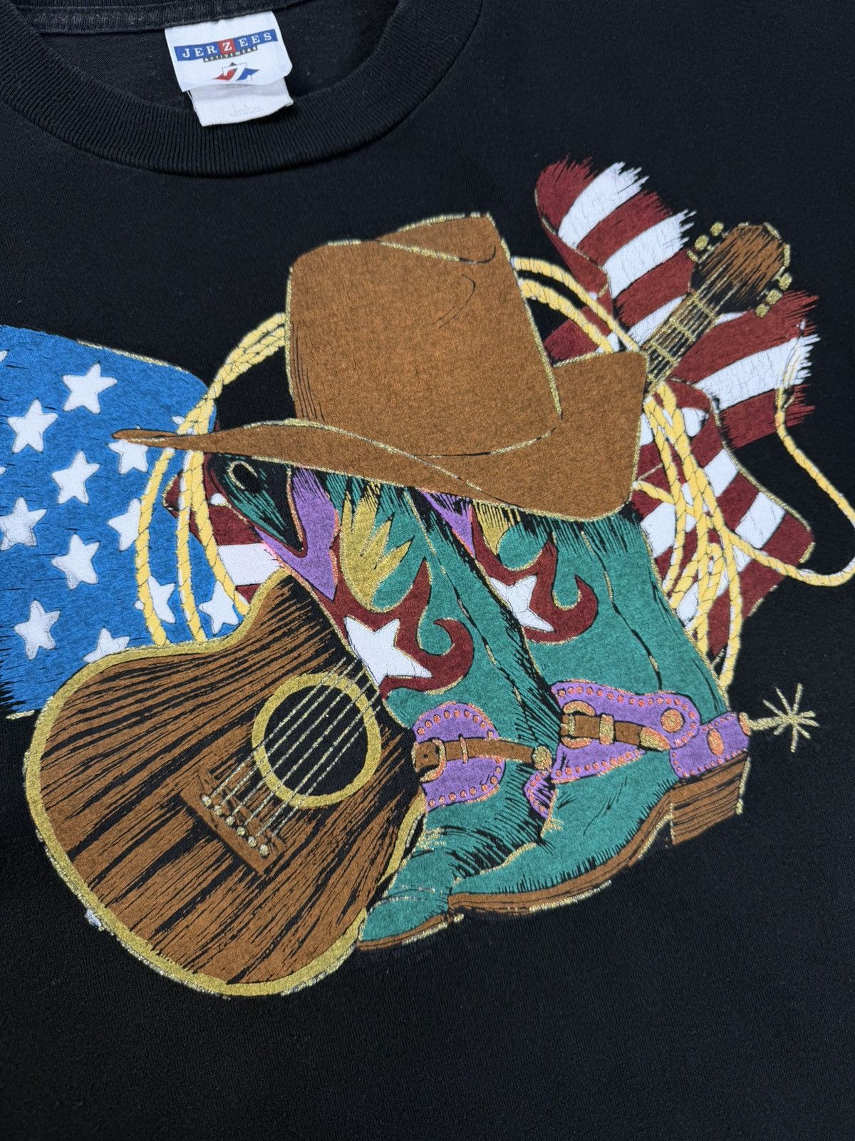 Vintage Vintage Country Music Logo T-Shirt Black Size L Size US L / EU 52-54 / 3 - 4 Thumbnail