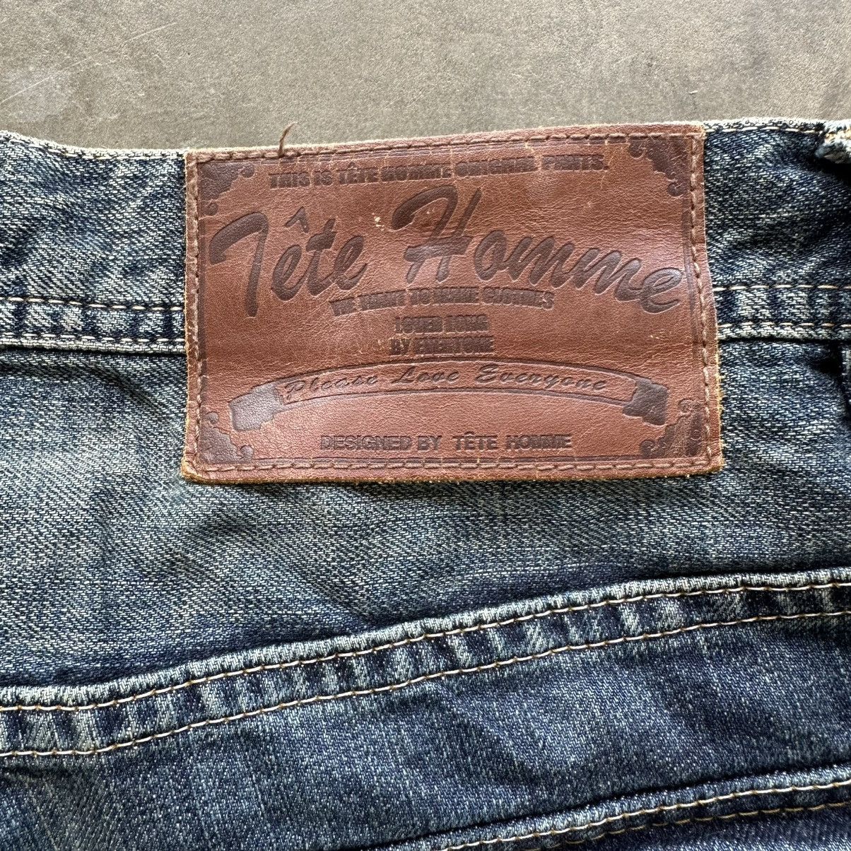 Japanese Brand Vintage Tete Homme Distressed Faded Denim Jean Pant W30 Size US 30 / EU 46 - 12 Thumbnail