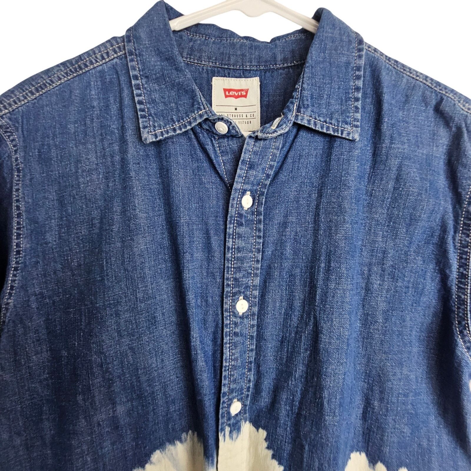 Levi's Levis Mens Denim Shirt Tie Die Size M Western Button Front Size US M / EU 48-50 / 2 - 2 Thumbnail