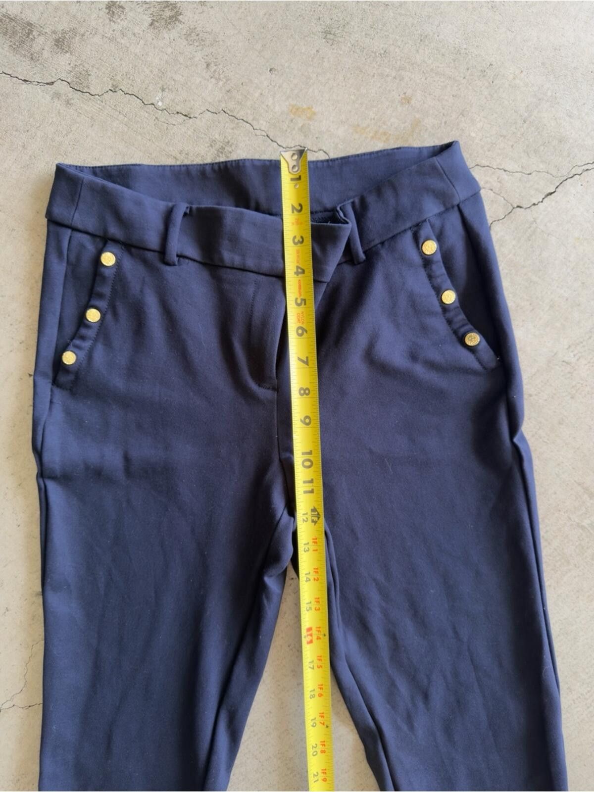 Other Anne Klein / Gold Button Detail Stretch Pants Leggings Size 32" / US 10 / IT 46 - 3 Thumbnail