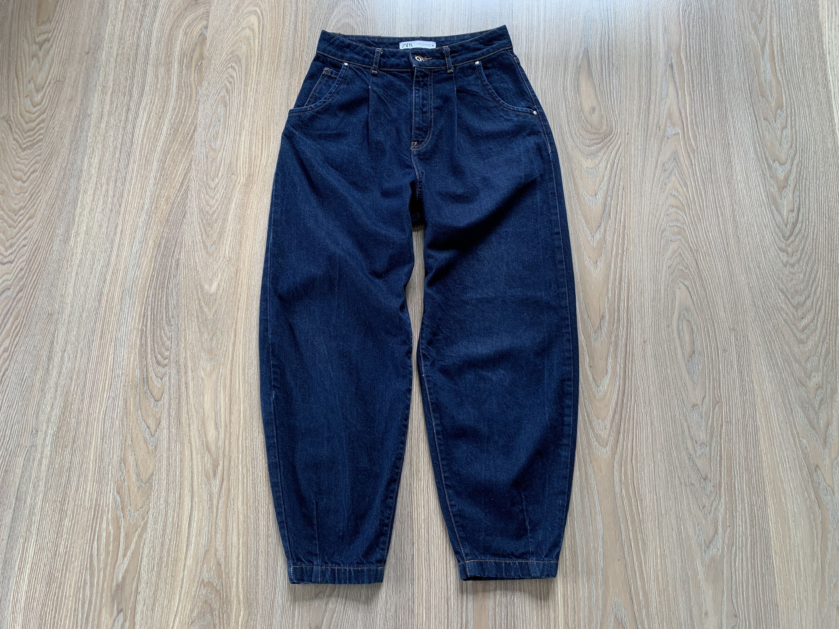 Designer × Zara Zara Navy Blue Slouchy Denim Jeans Size 26" / US 2 / IT 38 - 2 Thumbnail