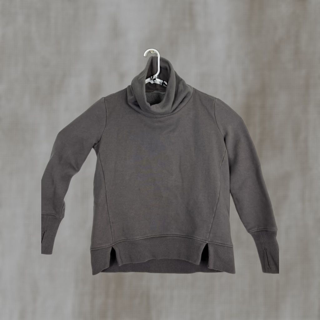 Athleta Athleta Sweatshirt Pullover Women’s XS Gray Thumbhole Funnel Neck Turtleneck Activewear Pullover Size XS / US 0-2 / IT 36-38 - 1 Thumbnail
