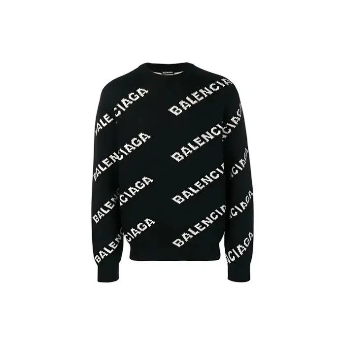 o1w1db10226 Allover Logo Sweater In Black/White