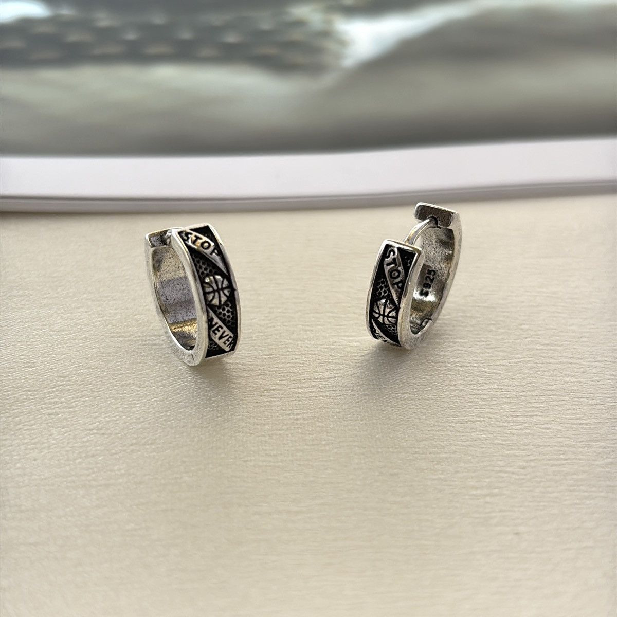 Other 16mm Basketball Hoop Earrings for Men Women Streetwear Size ONE SIZE - 3 Thumbnail