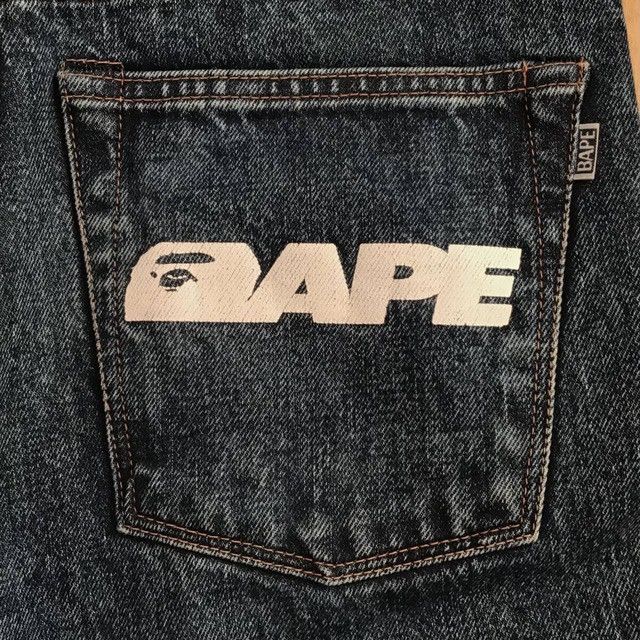 Bape BAPE Logo Denim Pants a bathing ape ★size S Size US 30 / EU 46 - 4 Thumbnail