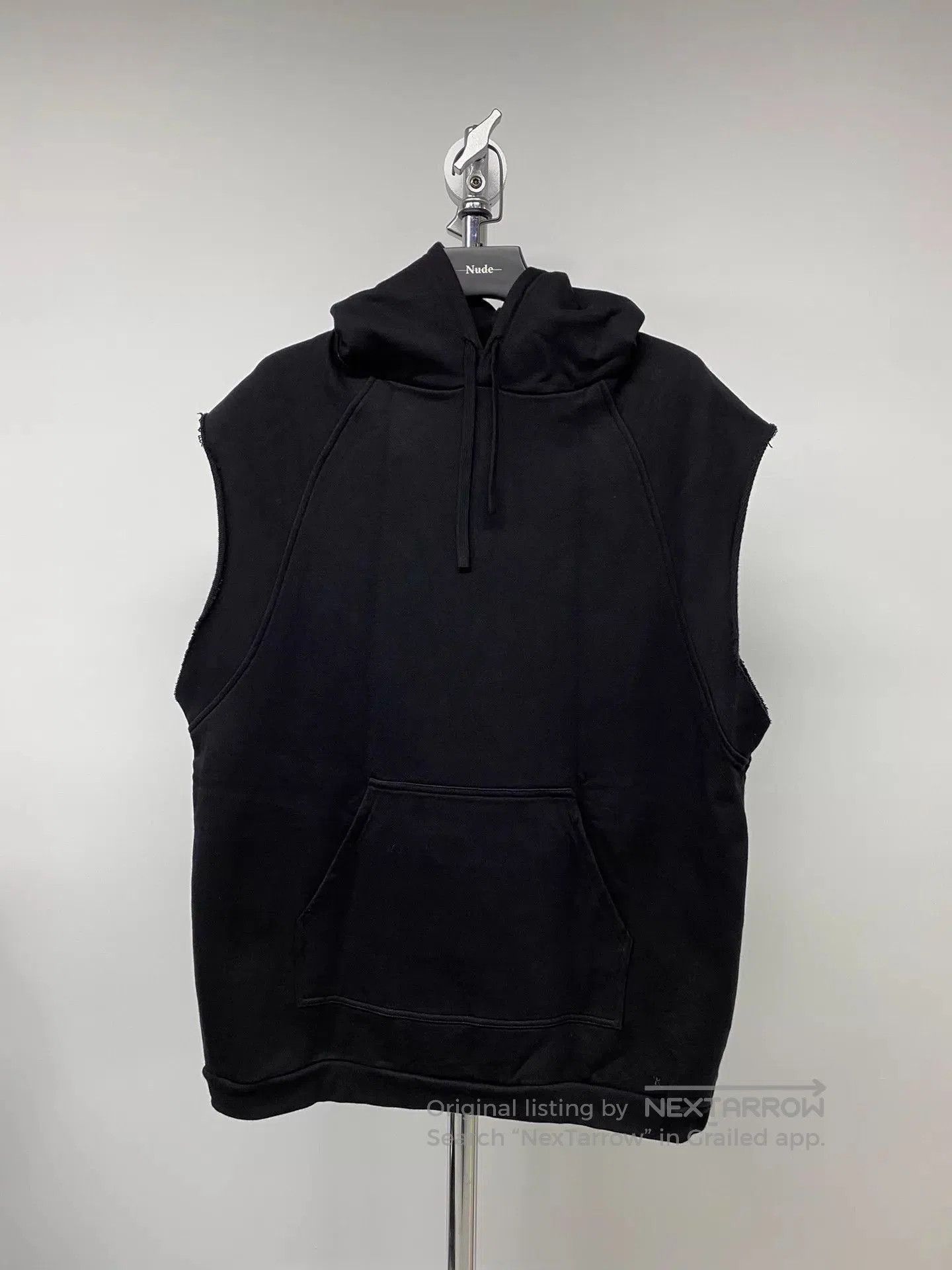 Raf Simons Black Sleeveless Hoodie with Green Graphic Print. Size US M / EU 48-50 / 2 - 6 Thumbnail