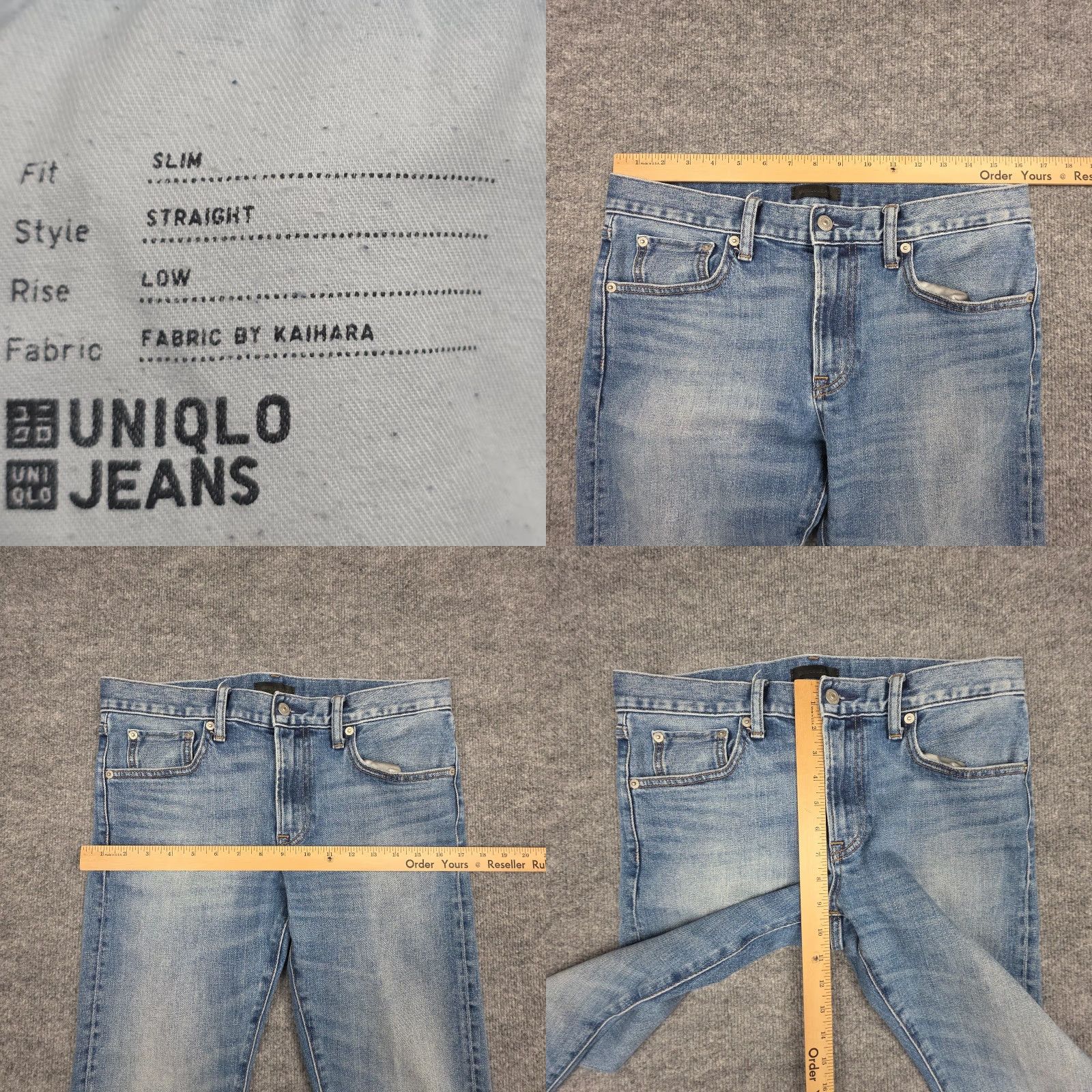 Uniqlo Uniqlo Jeans Men's 32x32 Blue Denim Slim-Straight Kaihara 5-Pocket Regular Rise Mid Vintage No Size US 32 / EU 48 - 8 Thumbnail