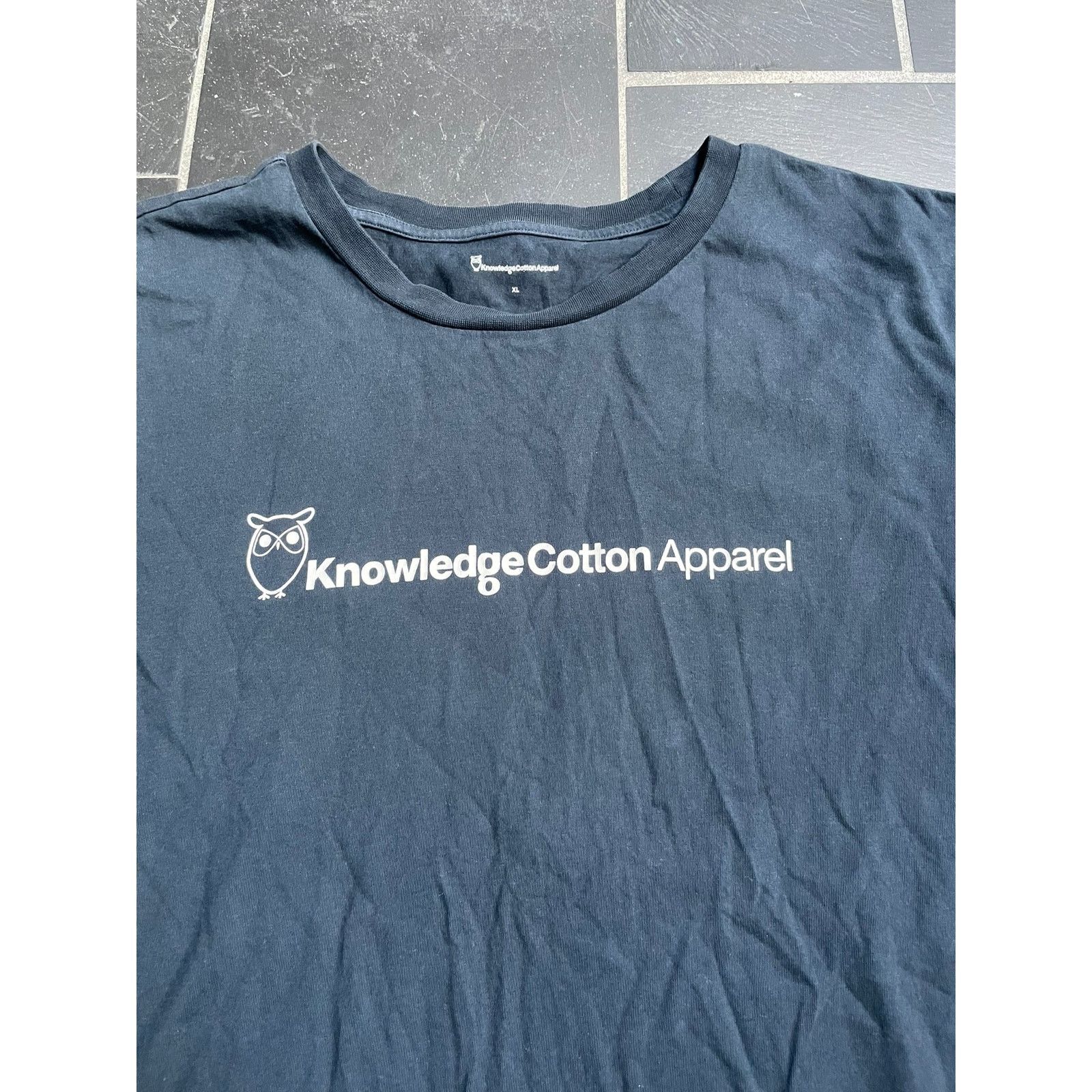 KnowledgeCotton Apparel Knowledge Cotton Apparel Owl Navy Mens Tshirt Size US XL / EU 56 / 4 - 1 Thumbnail