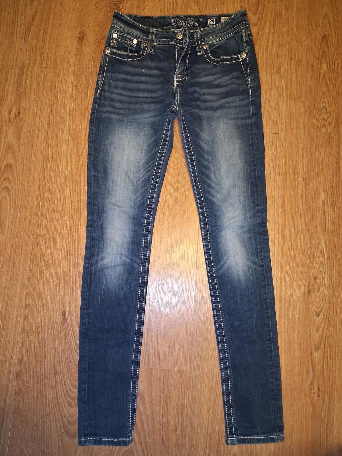 Other Miss Me Jeans Womens 26x31.5 Blue Cotton Distressed Skinny Size 26" / US 2 / IT 38 - 1 Thumbnail
