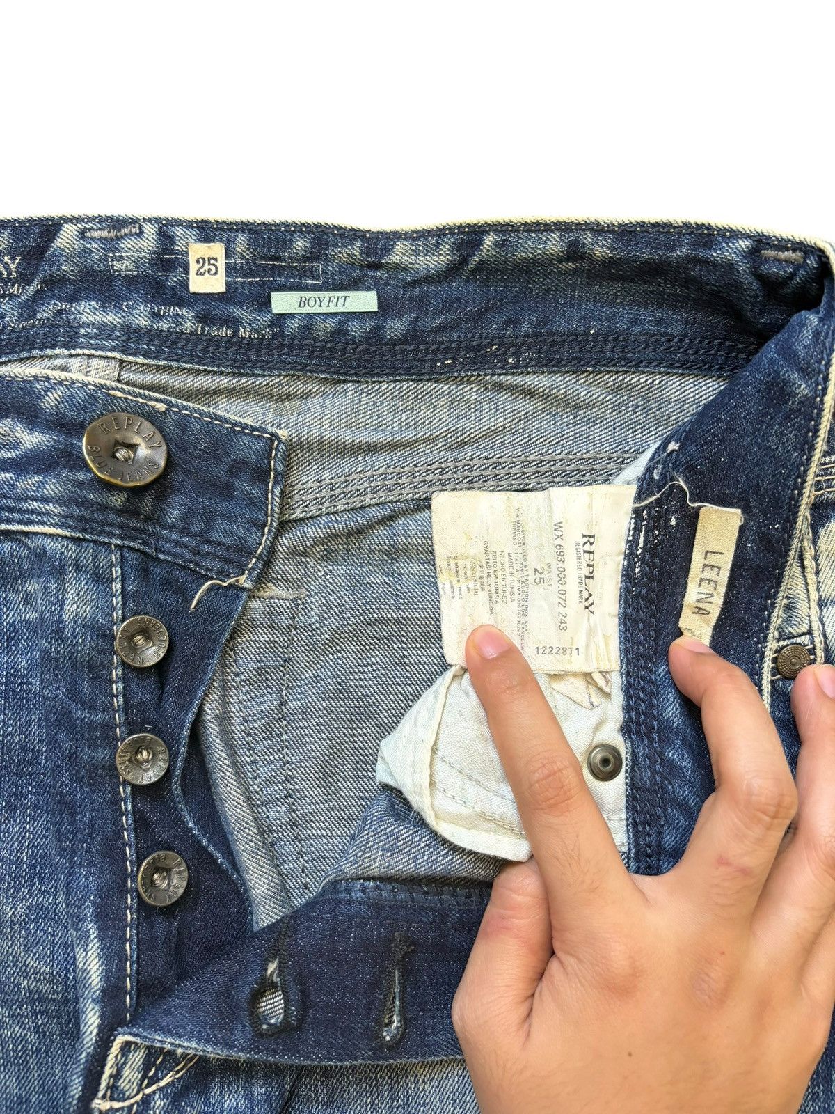 Replay Vintage Replay Leena Faded Wash Distressed Jeans Size 30" / US 8 / IT 44 - 5 Thumbnail
