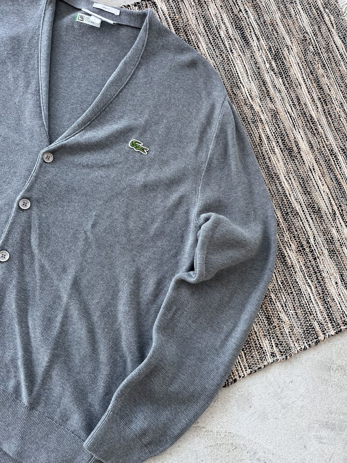 Lacoste Vintage Lacoste Grey Avantgarde Unisex Cardigan Luxury Y2K Size US L / EU 52-54 / 3 - 5 Thumbnail
