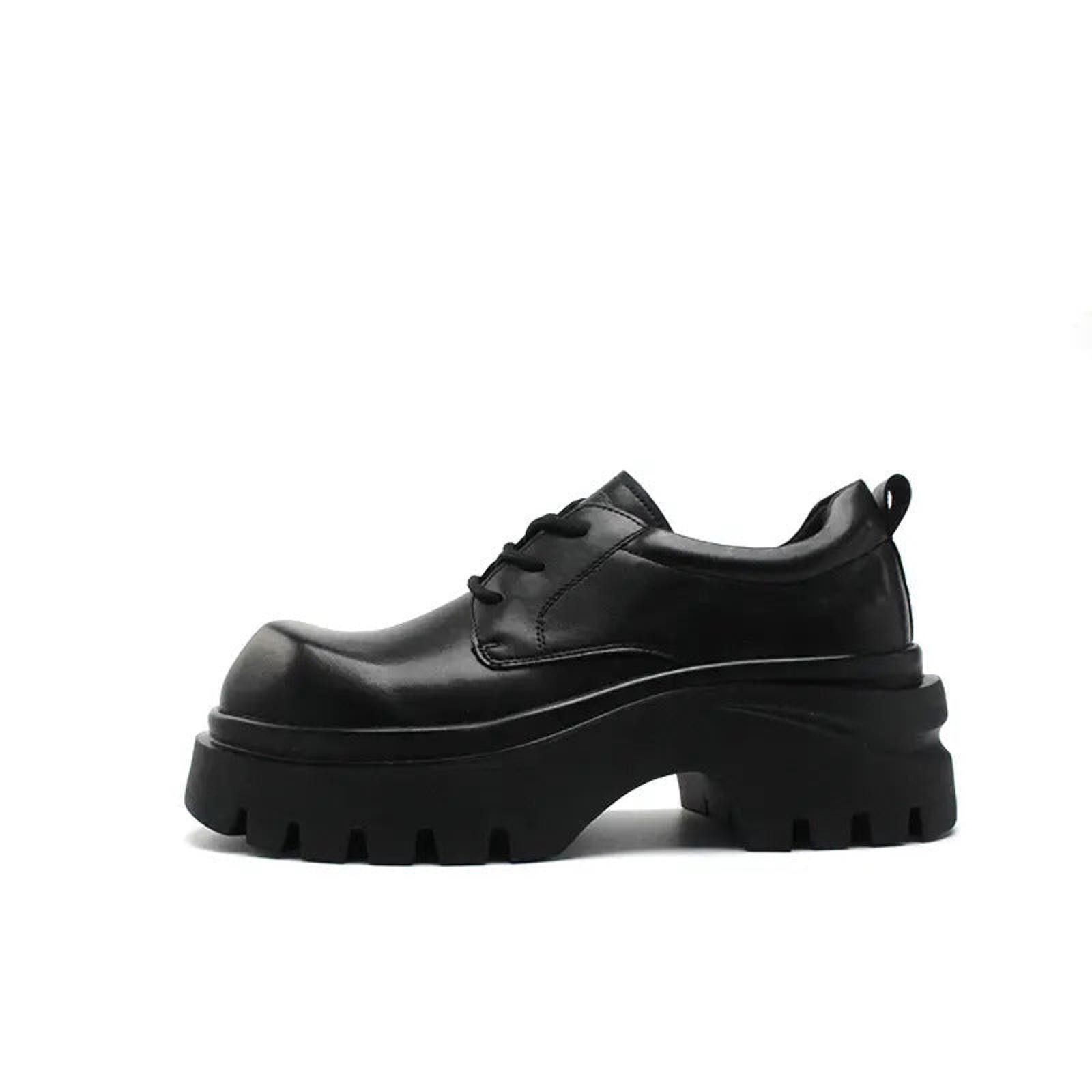 Japanese Brand Black Chunky Platform Oxford Shoes, Lace-Up Dress Shoes Size US 9 / EU 42 - 1 Thumbnail
