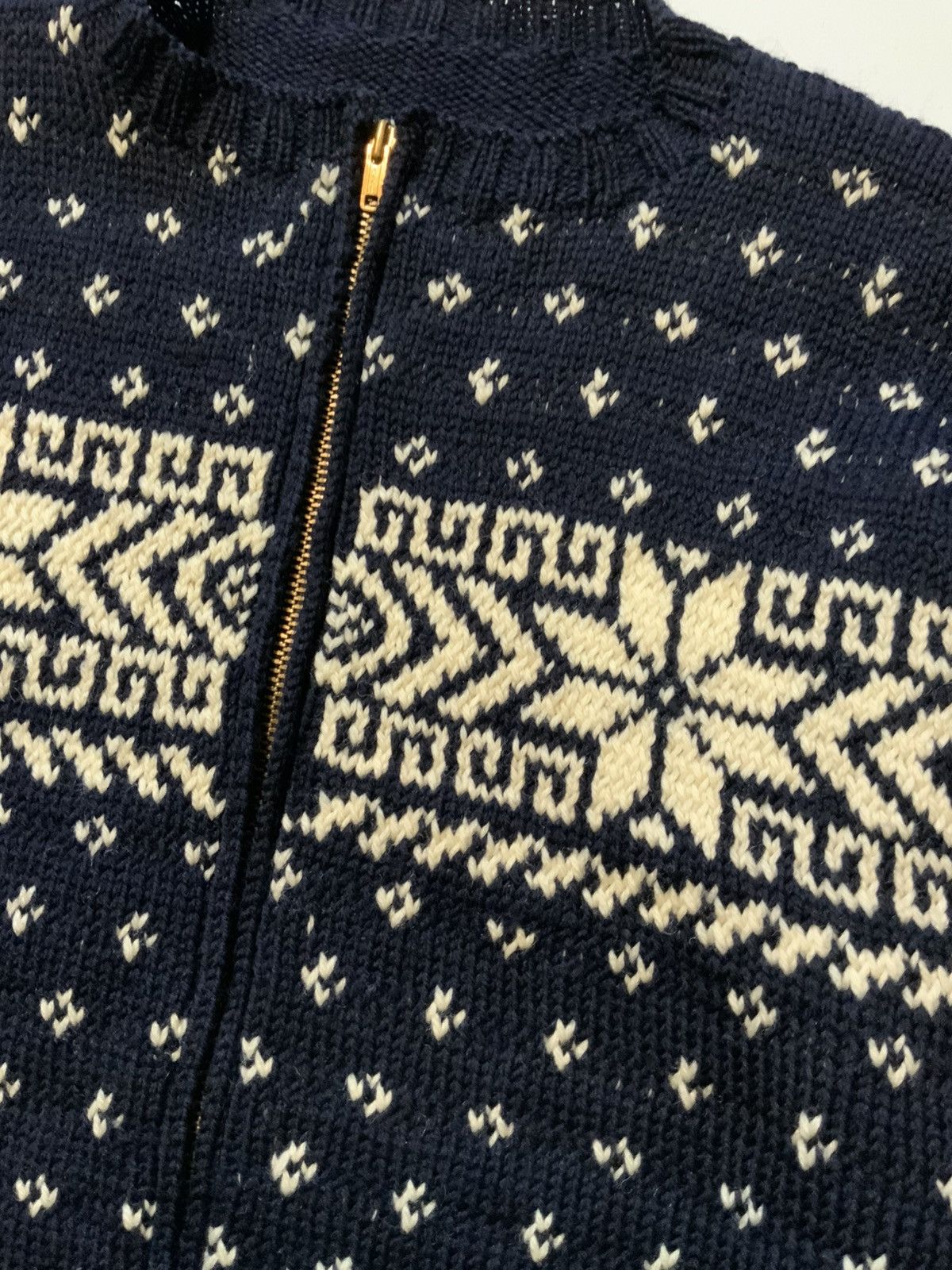 Vintage 50s 60s Snowflake Fair Isle Wool Talon Knit Sweater Jacket Size US S / EU 44-46 / 1 - 5 Thumbnail