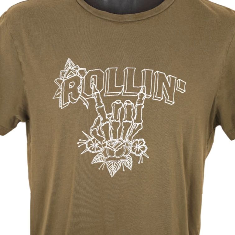 H&M VINTAGE Rock & Roll Skeleton T Shirt Mens Size XS Green Rollin Divided H&M Size US XS / EU 42 / 0 - 2 Thumbnail
