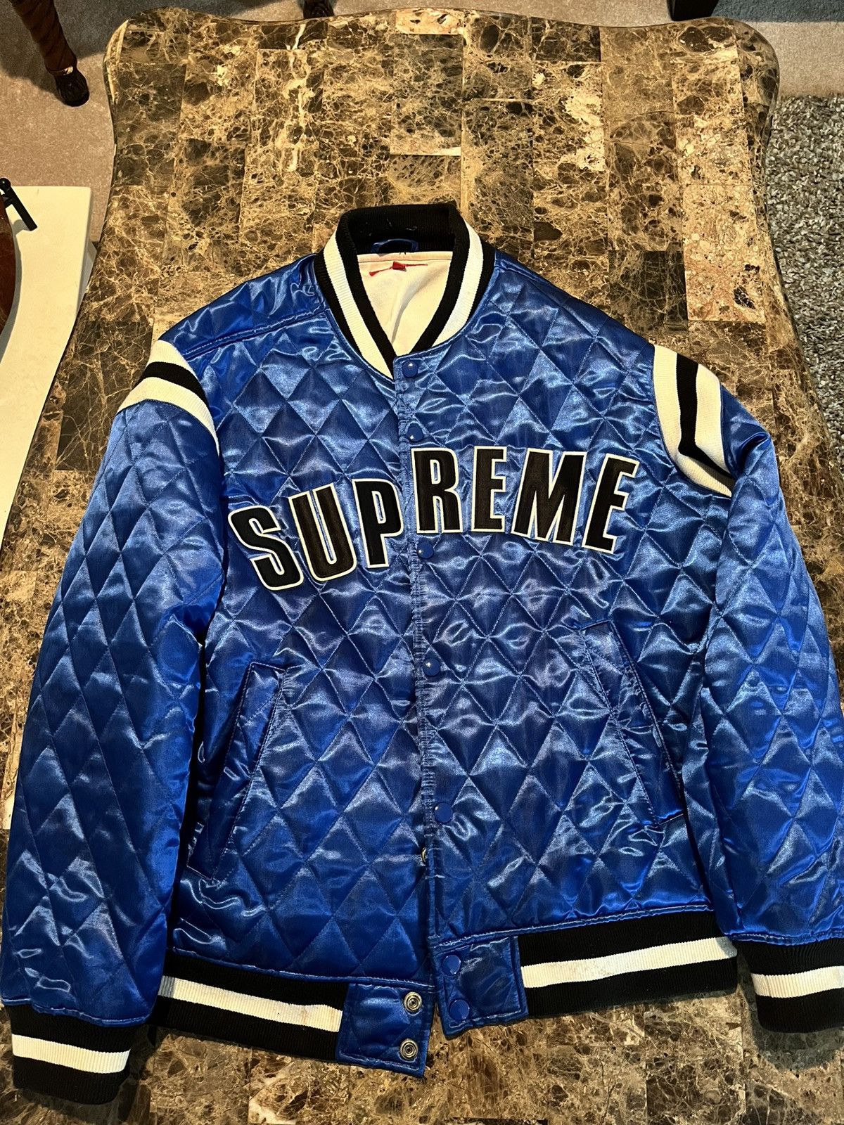 image of Supreme Bomber in Blue, Men's (Size Medium)