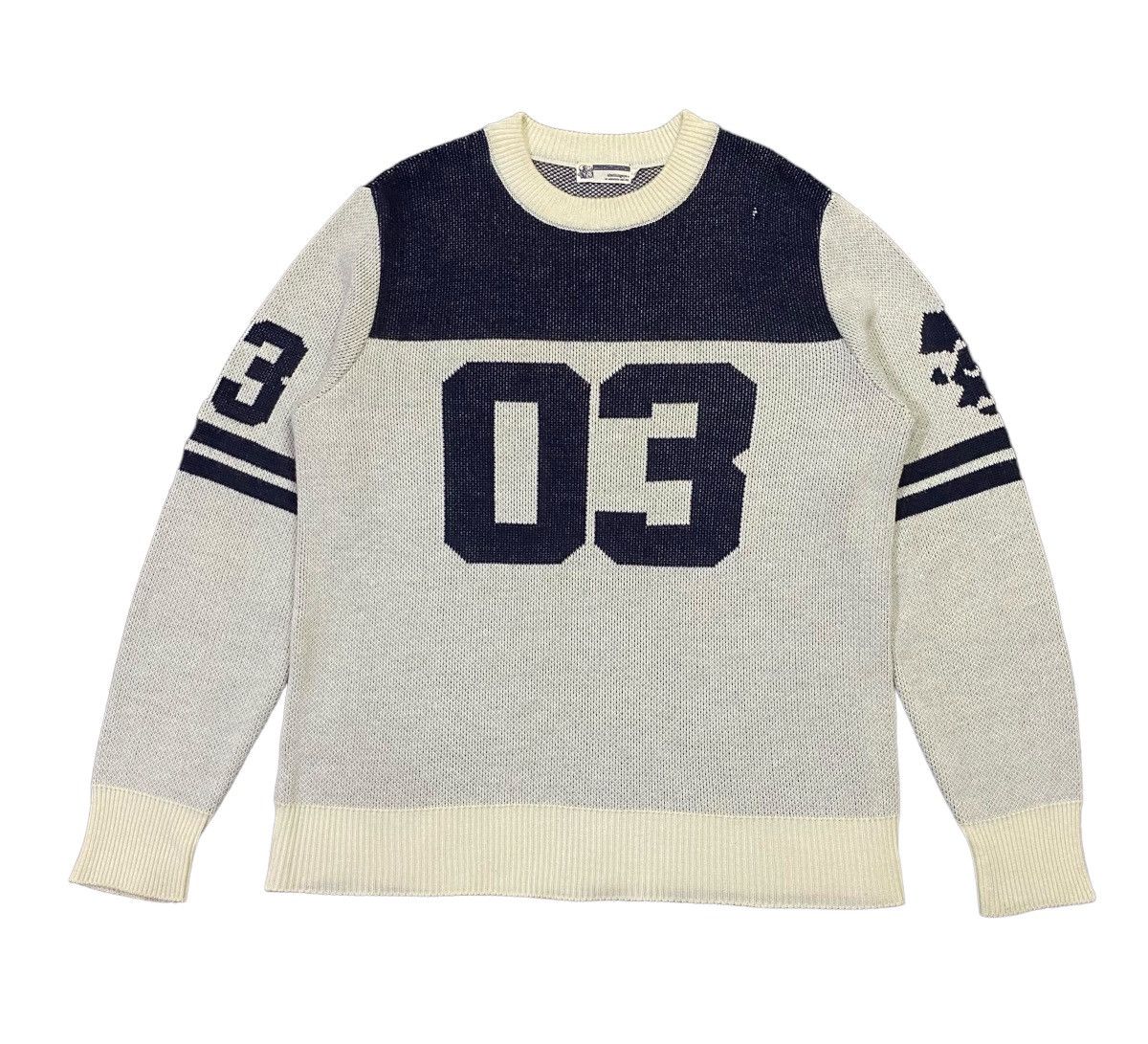 Bape × Nigo Vintage A Bathing Ape Numbering Knit Sweater Size US L / EU 52-54 / 3 - 4 Thumbnail