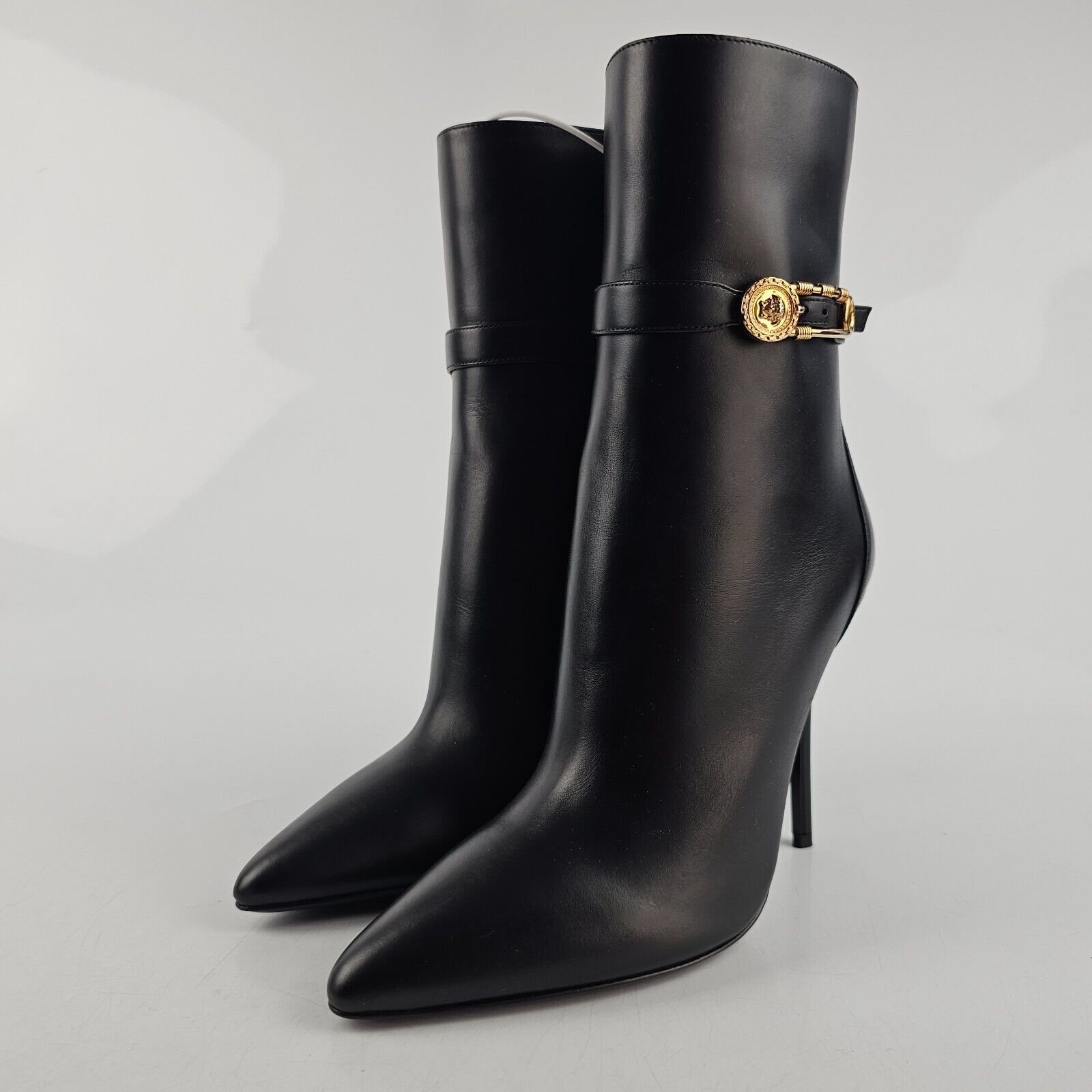 Versace Aevitas 110mm Black Ankle Boots New Size 36