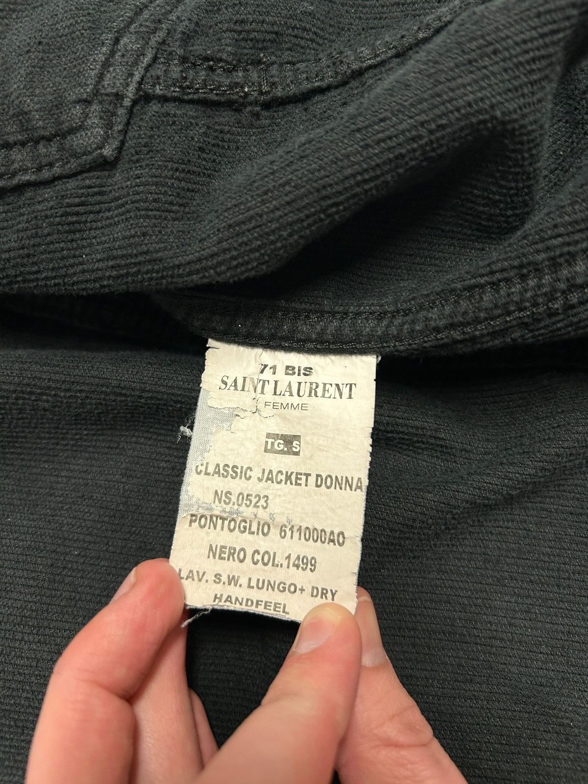 Saint Laurent Paris SS2021 Sample Black Corduroy Trucker Jacket Size US S / EU 44-46 / 1 - 5 Thumbnail