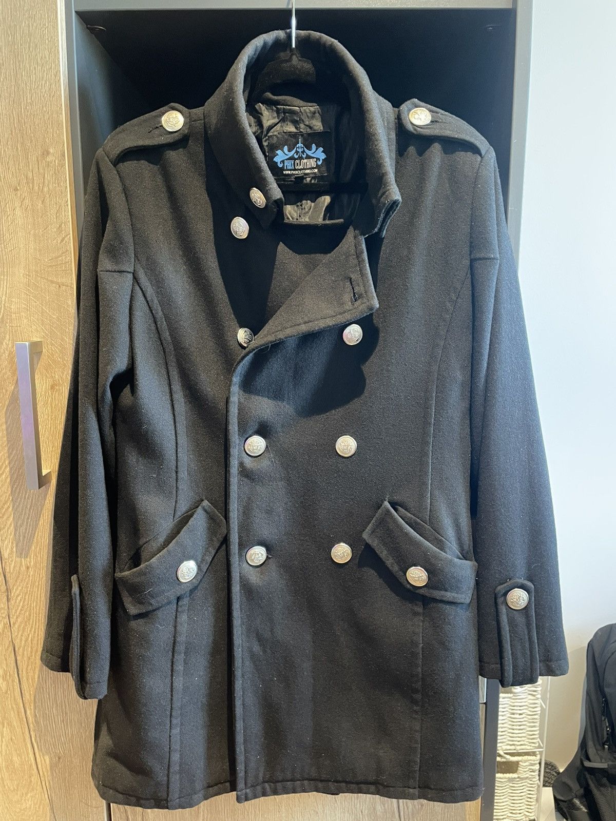 Phix Clothing PHIX 2011 Wool Military Coat Size US XS / EU 42 / 0 - 8 Thumbnail