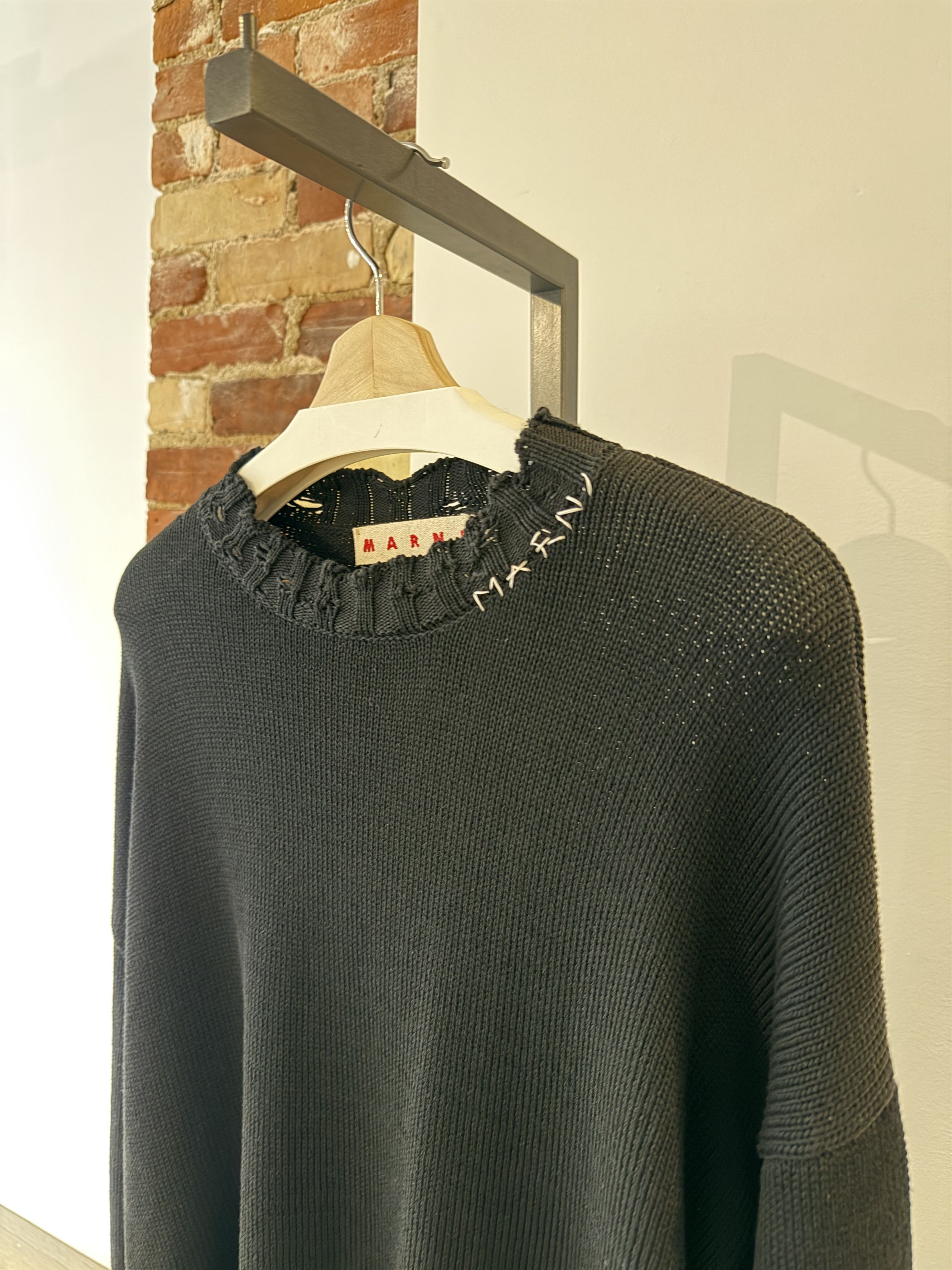 Marni MARNI BLACK DECONSTRUCTED SWEATER Size US L / EU 52-54 / 3 - 6 Thumbnail