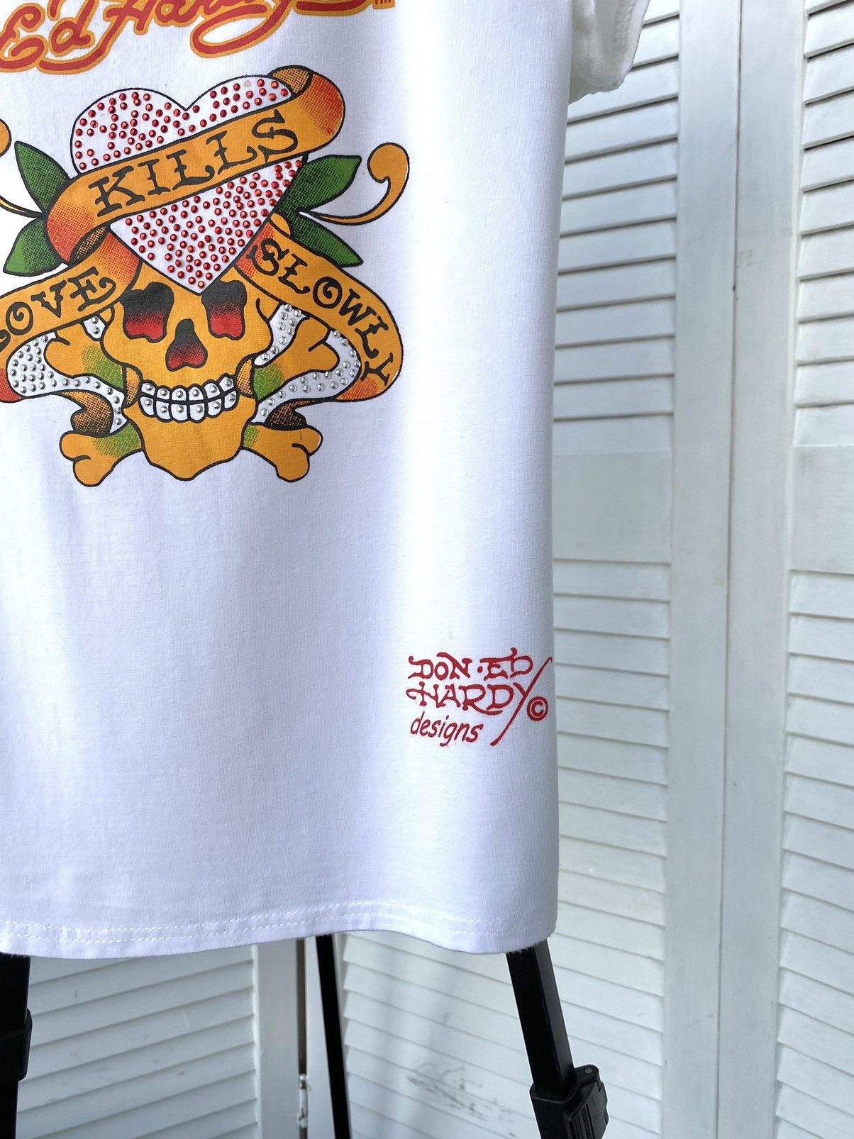 Ed Hardy × Vintage Vintage Y2K Ed Hardy Skull Short Sleeve Tee Shirt Size M / US 6-8 / IT 42-44 - 7 Thumbnail