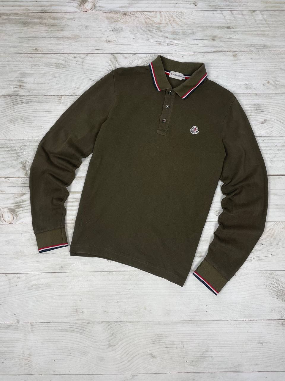 image of Moncler Marglia Polo Manica Lunga Shirt Long Sleeve Luxury in Green, Men's (Size Small)