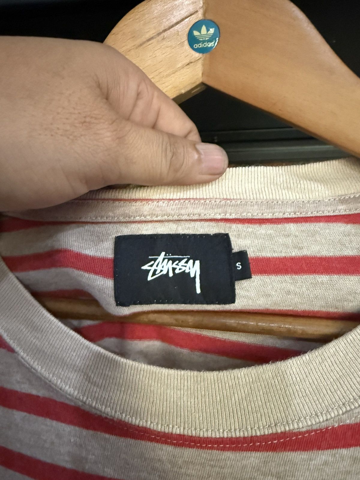 Stussy × Vintage Vintage Stussy Stripe 3Q Japan Grunge Tee Size US L / EU 52-54 / 3 - 4 Thumbnail