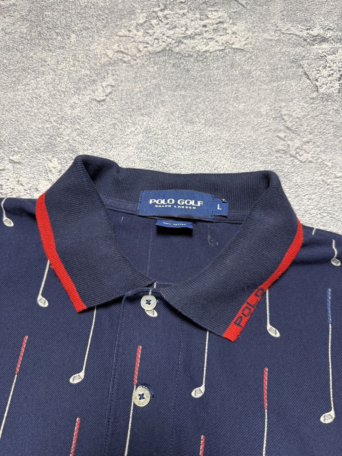 Polo Ralph Lauren × Vintage 90s Polo Golf Ralph Lauren 1/3 Button Collared Striped Tee Size US L / EU 52-54 / 3 - 5 Thumbnail