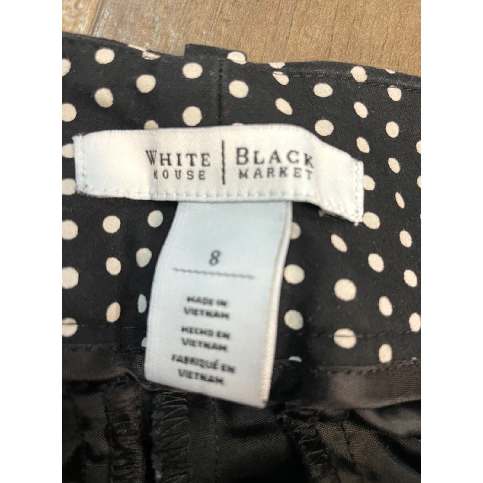 White House Black Market White House Black Market Pants Womens Size 8 Black White Polka Dots Dress Pants Woman Size 30" / US 8 / IT 44 - 2 Thumbnail