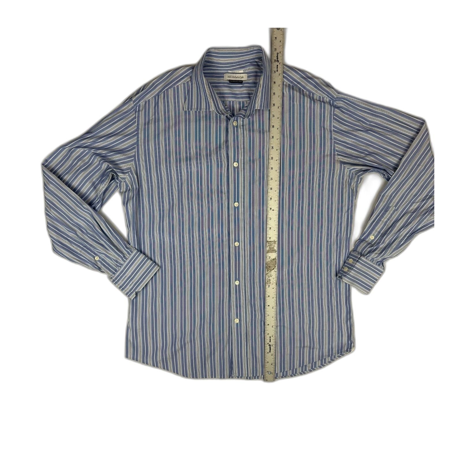 Versace Versace Collection Business Fit Dress Shirt Mens 17 43 Blue Size 34S - 3 Thumbnail
