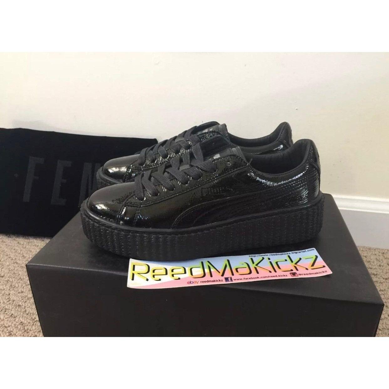 Puma Creeper Wrinkled Leather Womens 6.5Us Shoes in Black