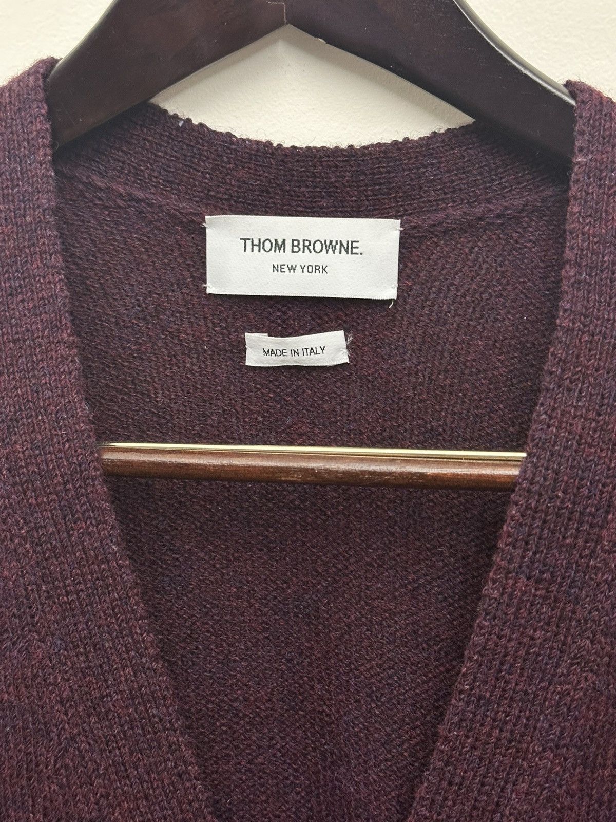 Thom Browne Thom Browne burgundy thick wool cardigan sz 4 Size US XL / EU 56 / 4 - 3 Thumbnail