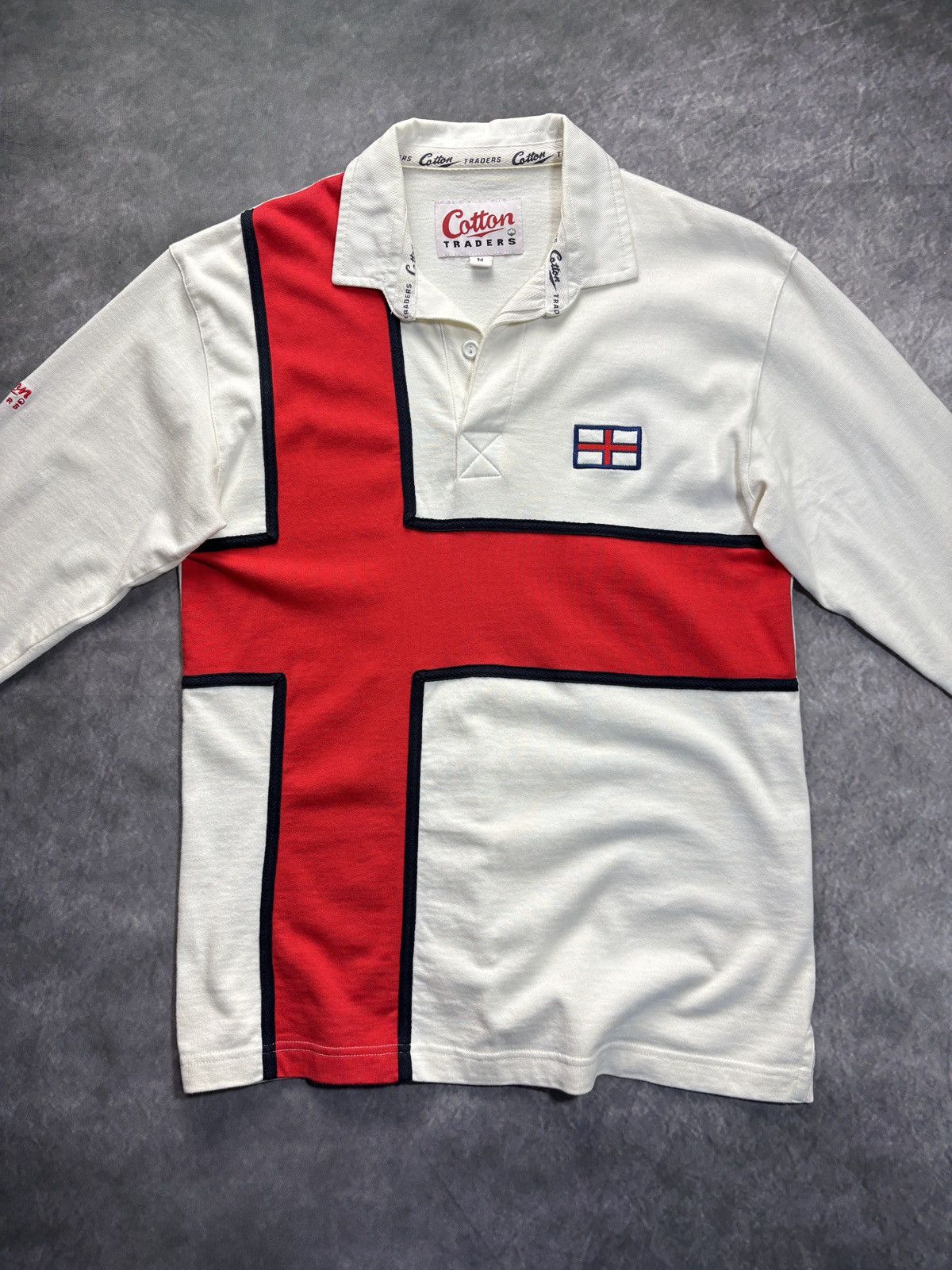 Cotton Traders Vintage England Rugby Shirt St. George Cross Union Jack Flag Size US M / EU 48-50 / 2 - 9 Thumbnail