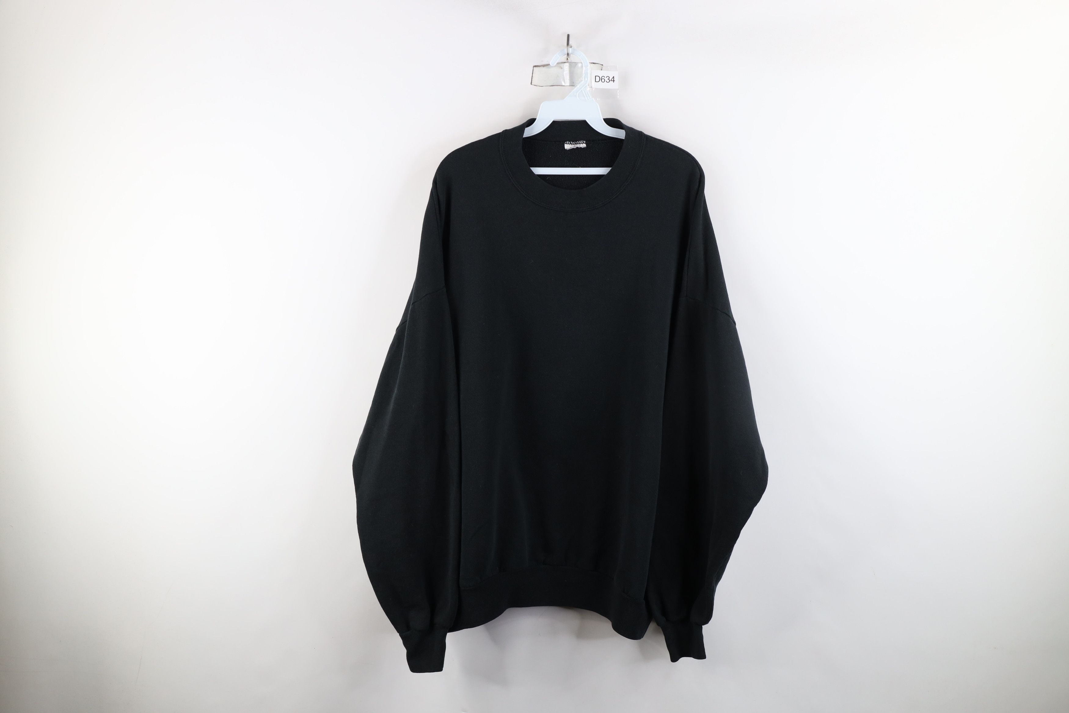 Vintage Vintage 90s Streetwear Blank Crewneck Sweatshirt Black Size US XXL / EU 58 / 5 - 1 Thumbnail