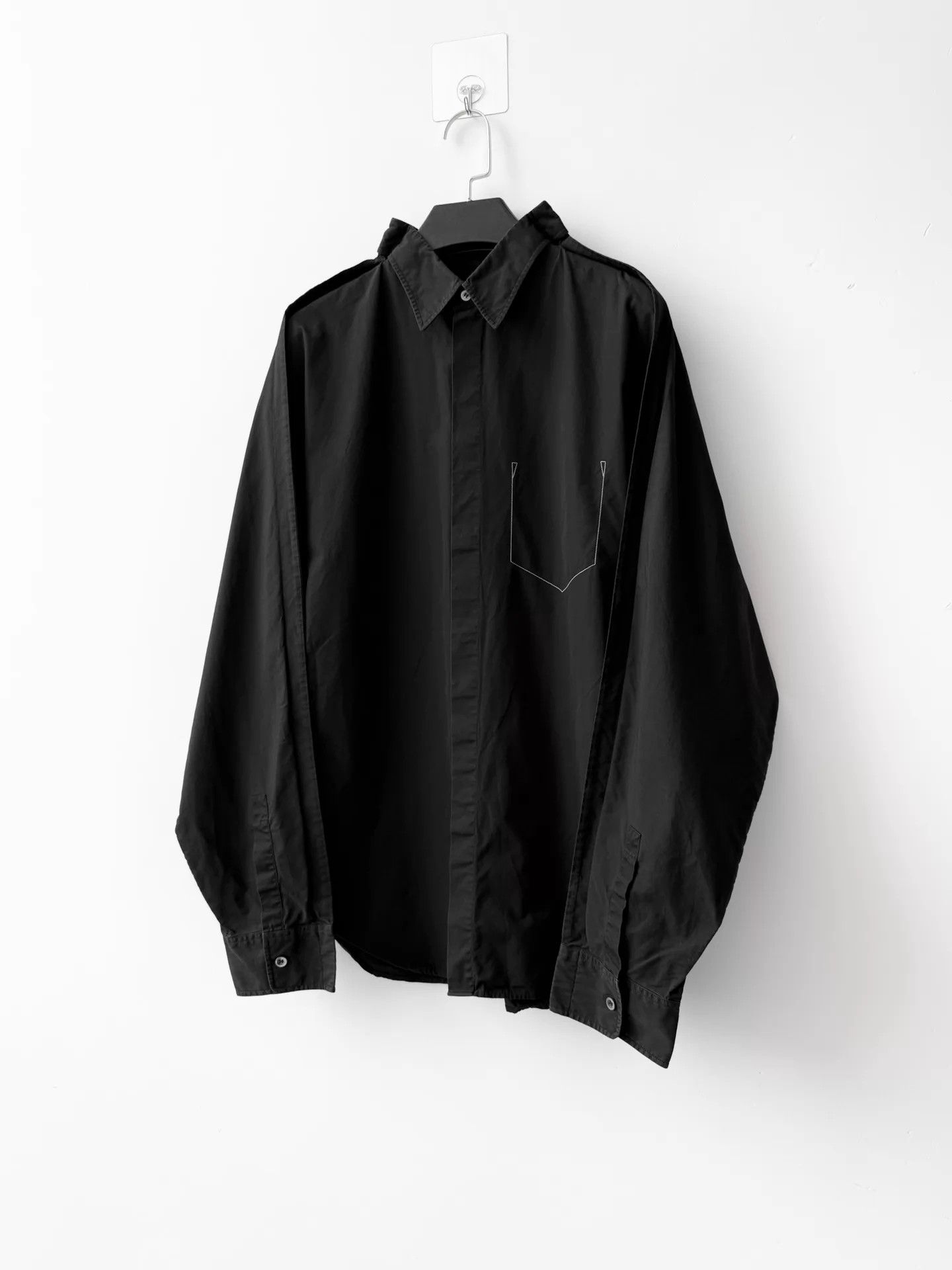 Maison Margiela Maison Margiela Topstitch Batwing Shirt Black 38 Size US S / EU 44-46 / 1 - 2 Thumbnail