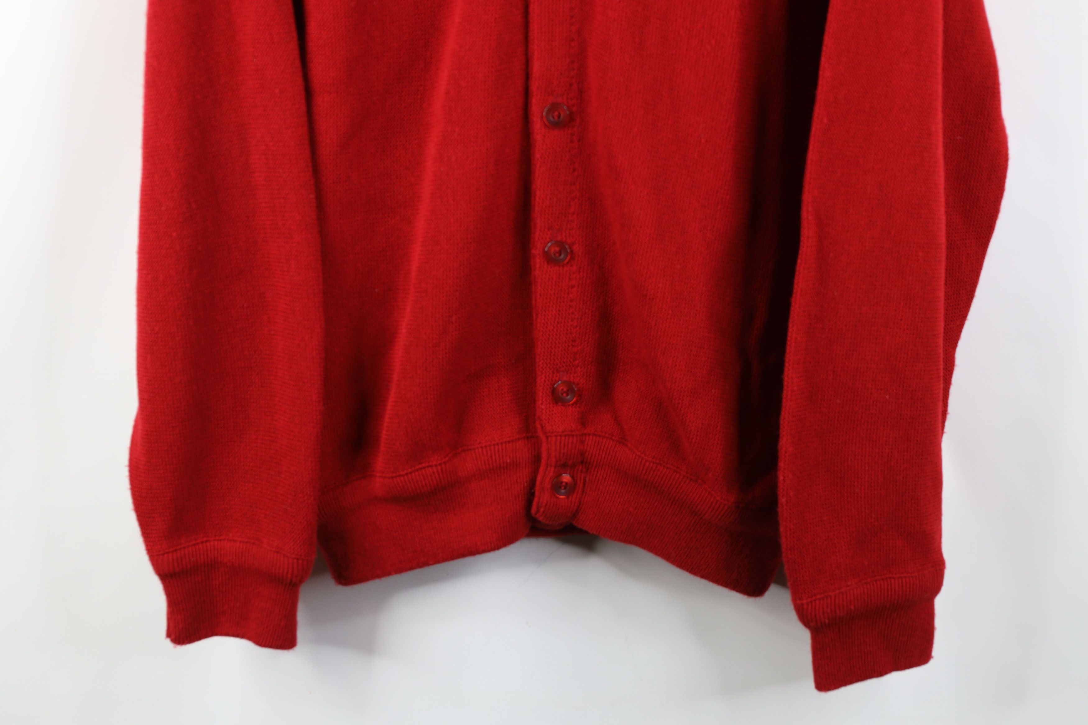 Vintage Vintage 70s Streetwear Kurt Cobain Cardigan Sweater Red USA Size US XL / EU 56 / 4 - 3 Thumbnail