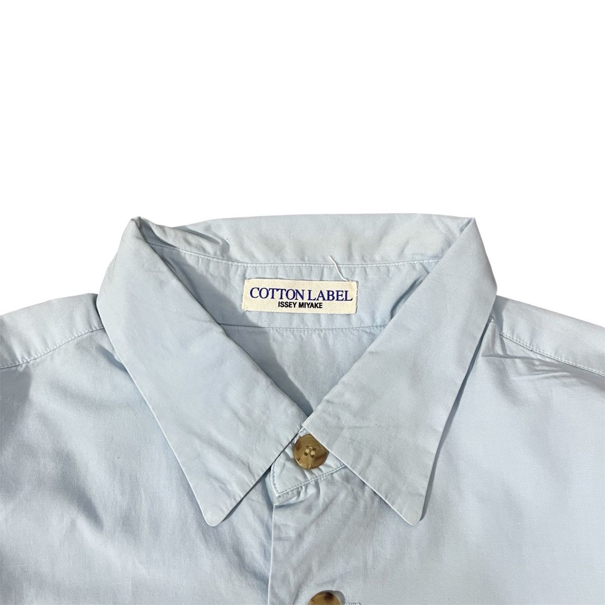 Issey Miyake 90s Archive Cotton Label Issey Miyake Basic Blue Sky Shirt Size US XL / EU 56 / 4 - 7 Thumbnail