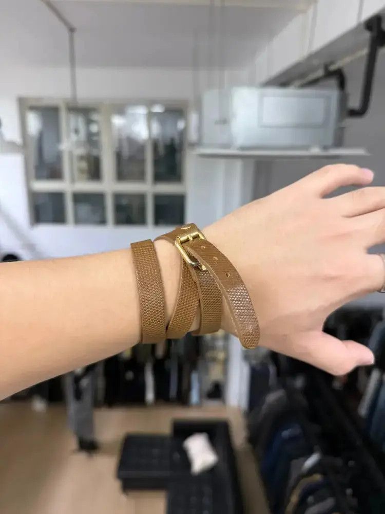 Pre-owned Undercover Triple Leather Bracelet In Brown