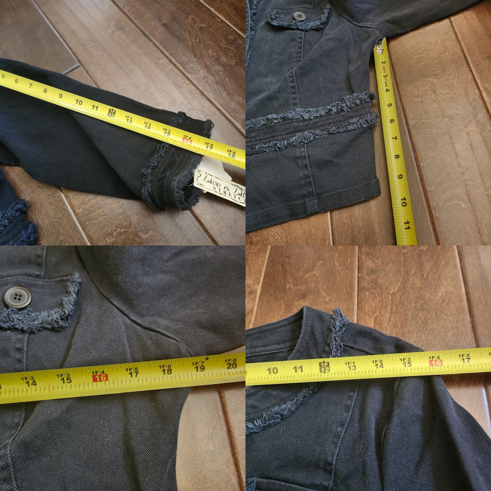 Olive Live a Little Jacket Women's Junior Button Stretch L Black Solid Regular Spring Fall Winter Size L / US 10 / IT 46 - 8 Thumbnail