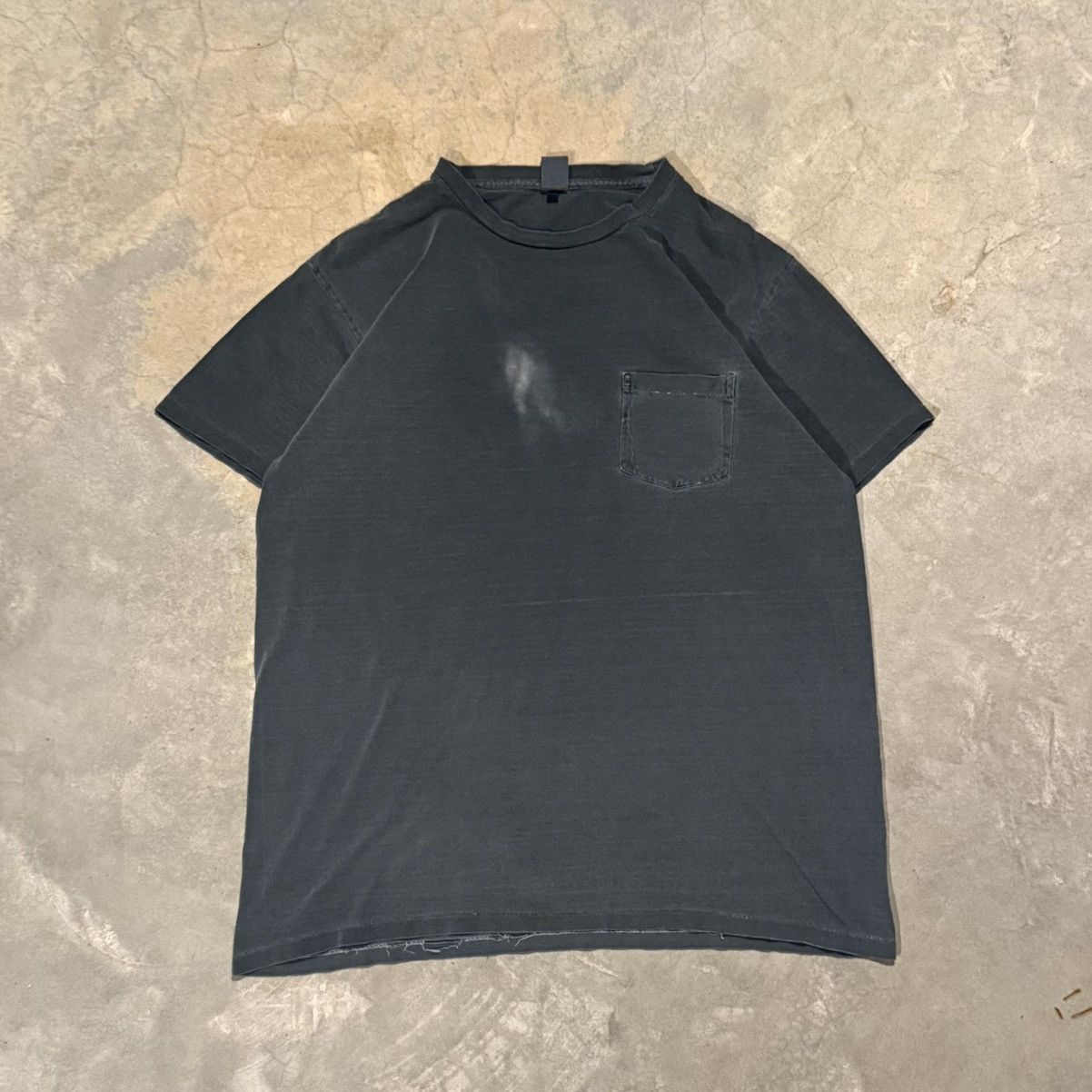 Vintage Vtg 1990s Faded Distressed Overdyed Pocket Tee ERD Grunge Size US XL / EU 56 / 4 - 1 Thumbnail