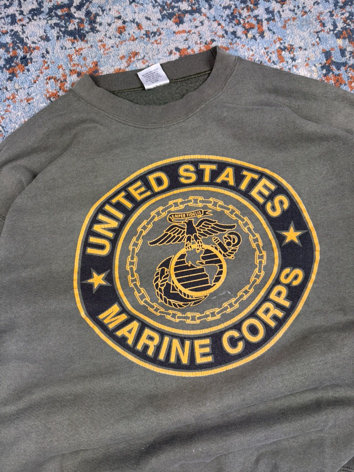 Vintage Vintage 90s United States Marine Corps USMC sweatshirt boxy Size US L / EU 52-54 / 3 - 6 Thumbnail