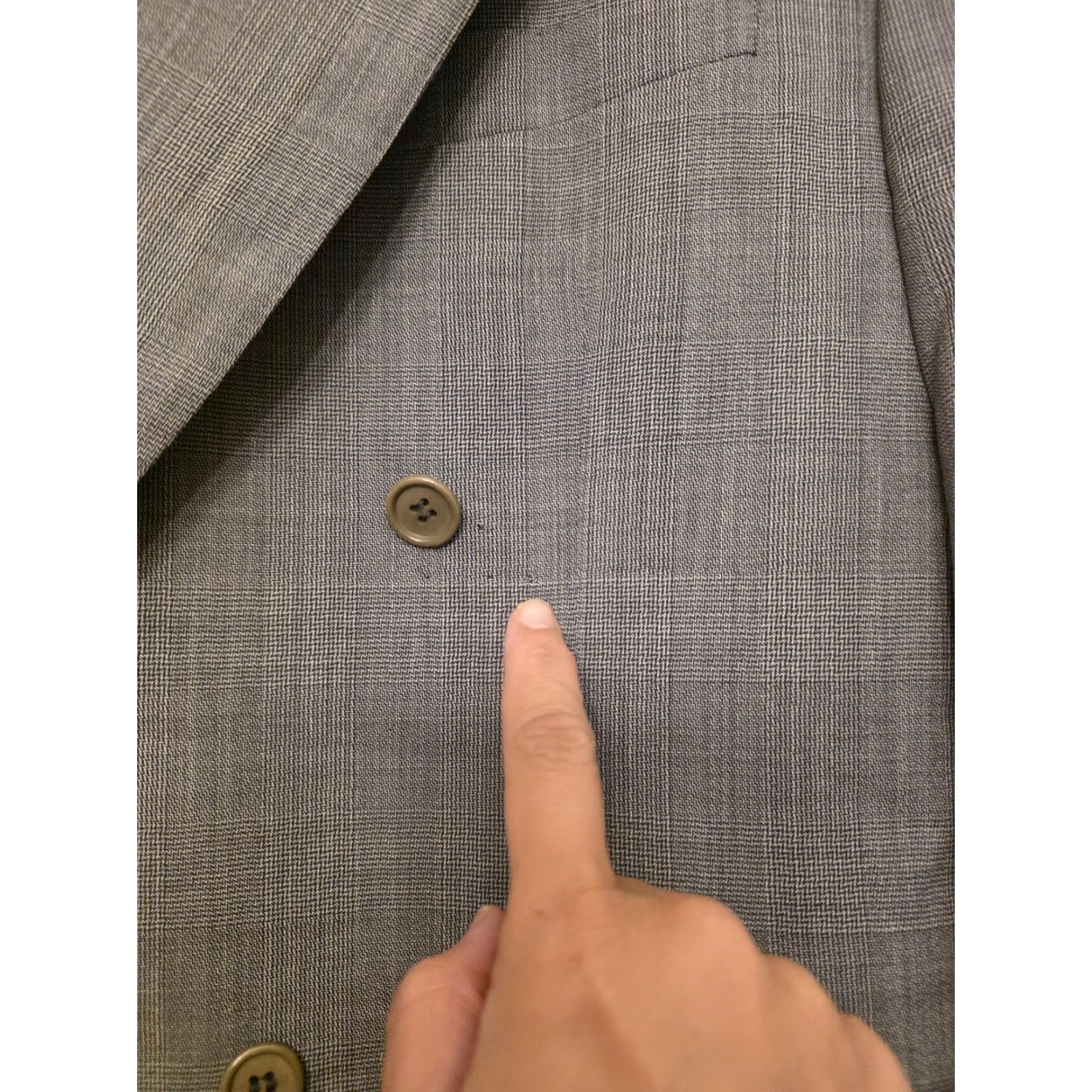 Canali Canali Suit Jacket Mens EU 50R Gray Wool Check Double-Breasted Italy Formal Size 50R - 3 Thumbnail