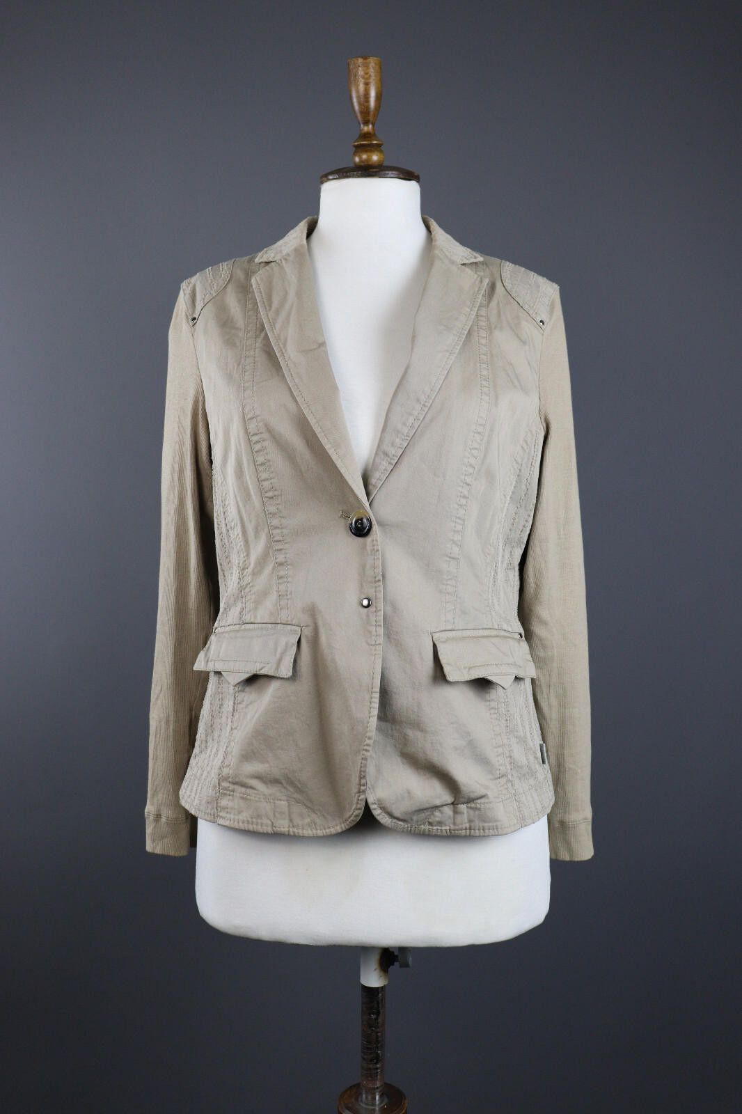Designer Marc Cain Ivory Tedo 2 Pockets Casual Blazer Jacket Size 4 Size S / US 4 / IT 40 - 1 Thumbnail