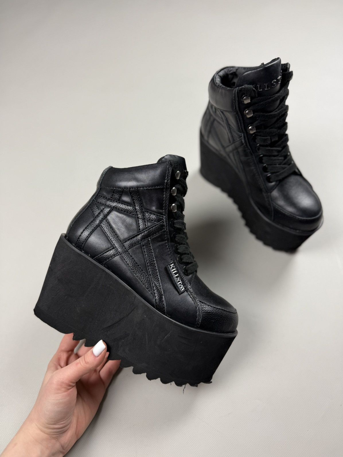Killstar Killstar Ladies Gothic Platform PVC Sneakers Shoes Boots Size US 5 / IT 35 - 2 Thumbnail