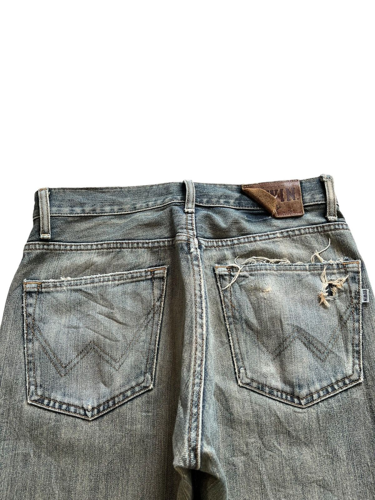 Edwin × Japanese Brand Vintage Japanese Edwin Mud Wash Distressed Baggy Jeans Size US 31 - 8 Thumbnail