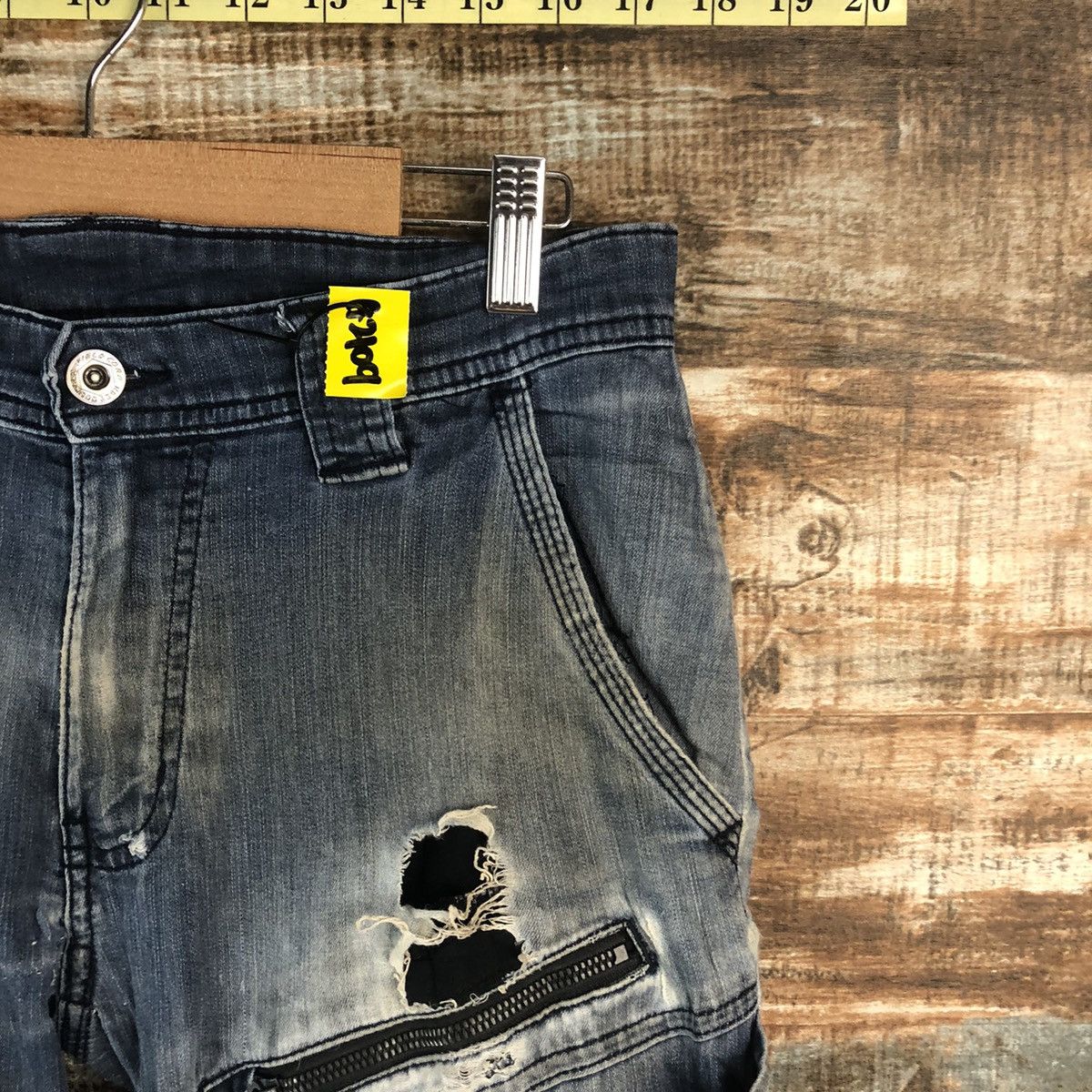 Japanese Brand Field Core Blue Distressed ripped Denim Pants #A2109 Size US 29 - 8 Thumbnail
